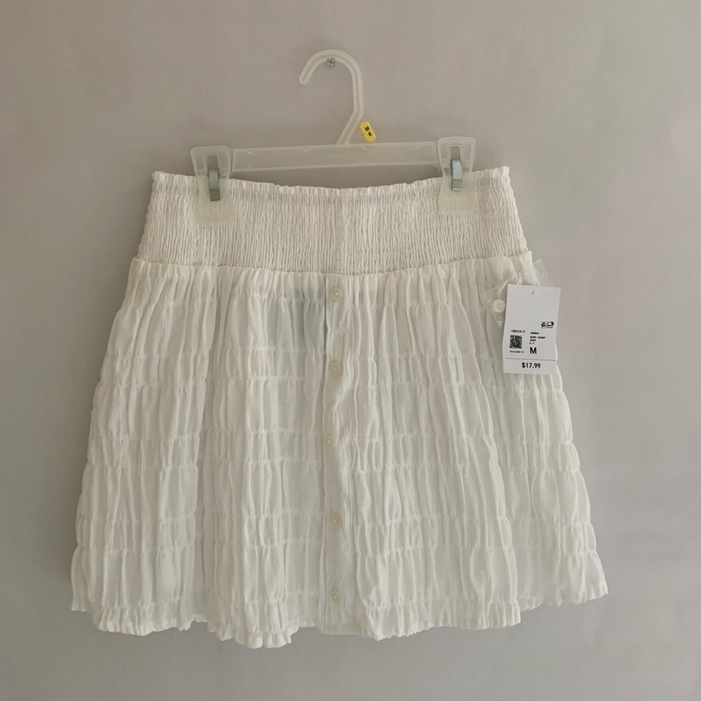 Forever 21 White Flowy Skirt Medium